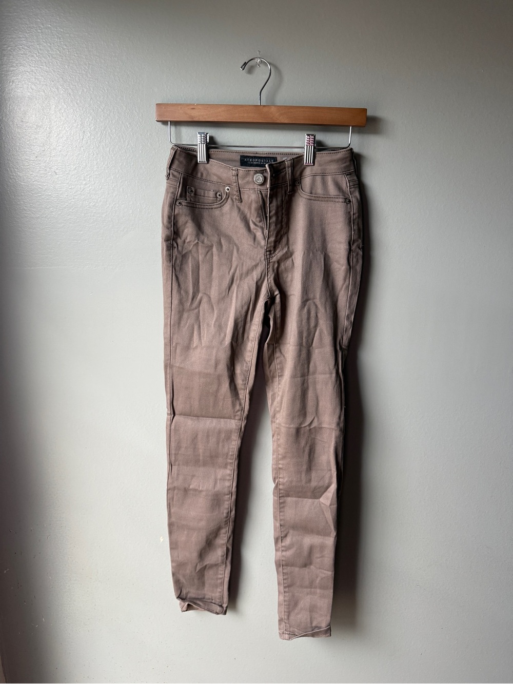 Aeropostale High-Waisted Jegging Skinny Jeans Taupe Brown